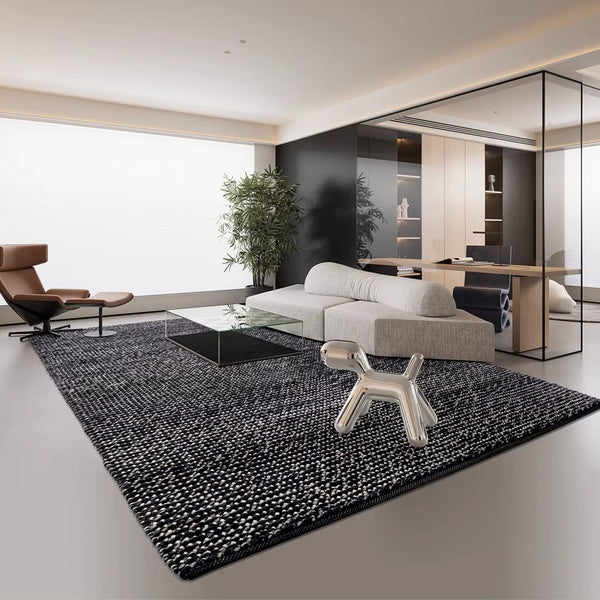 Indian Wool Hand-Woven Pebble Carpet Area Rug [Exclusive]