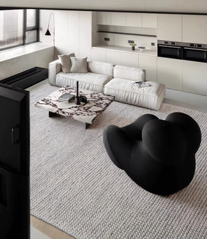 Indian Wool Hand-Woven Pebble Carpet Area Rug [Exclusive]