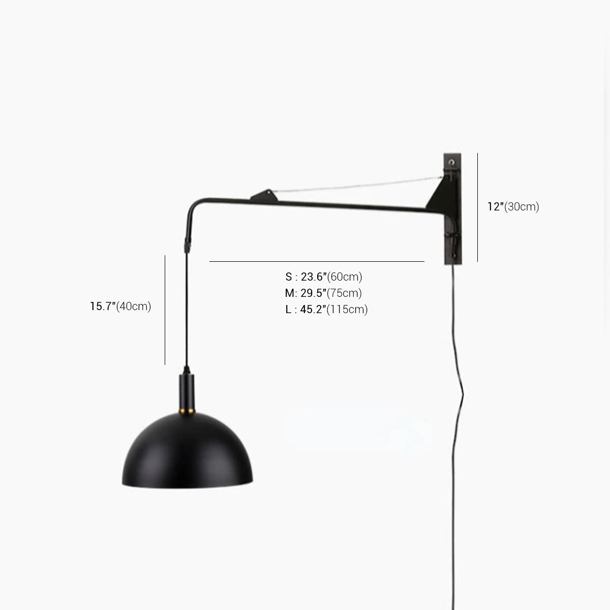 Industrial Telescopic Swing Arm Wall Lamp