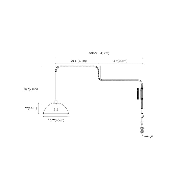 Applique murale industrielle à bras pivotant