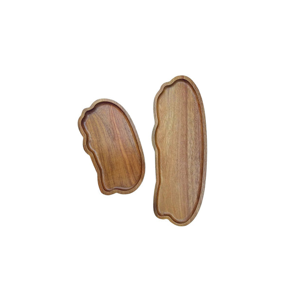 Unregelmäßiges handgefertigtes Tablett aus Akazienholz