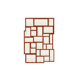 Irregular Orange Rectangular Grid Carpet Area Rug [Exclusive]