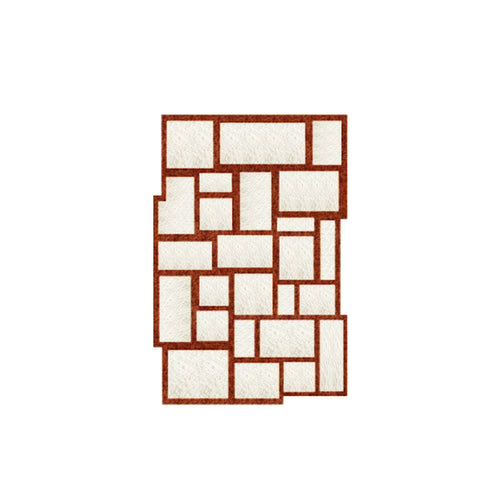 Irregular Orange Rectangular Grid Carpet Area Rug [Exclusive]