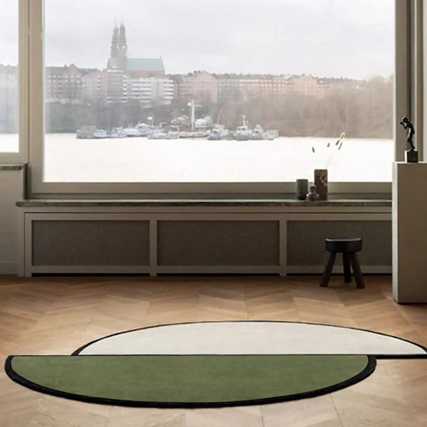 Irregular Staggered Round Carpet Area Rug