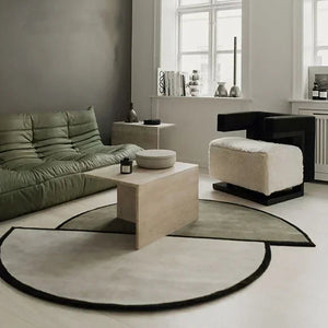 Irregular Staggered Round Carpet Area Rug