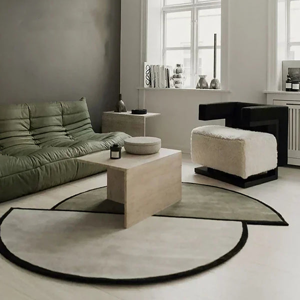 Irregular Staggered Round Carpet Area Rug