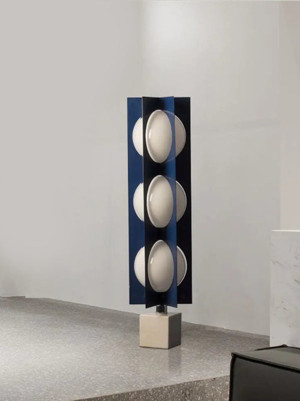 Lampe boule à base en marbre bleu géométrique de conception italienne