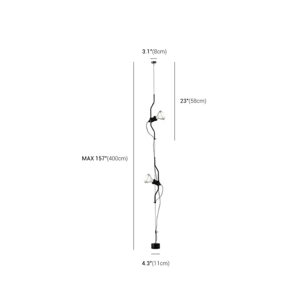 Italian Minimalist Exposed Bulb Adjustable Floor Lamp