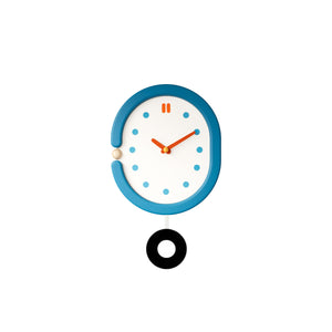 Japanese Minimalist Oval Blue Pendulum Wall Clock