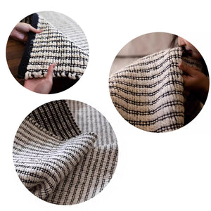 Japanese Studio Hand-Crafted Double-Sided Black Striped Area Rug [Exclusive]