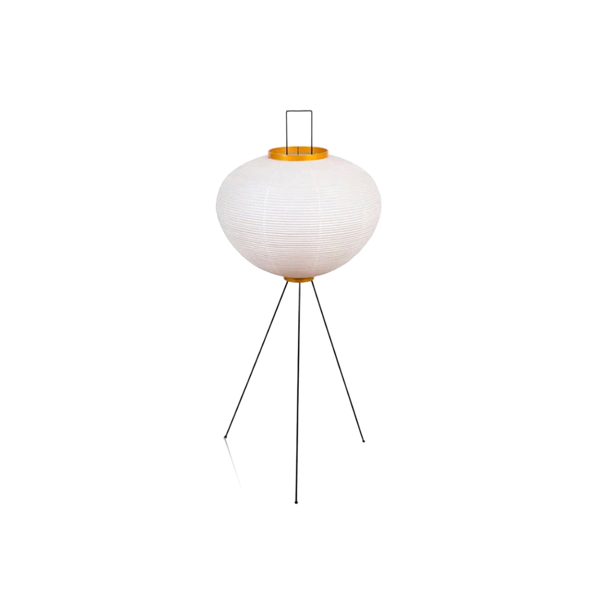 Japanese Wabi-Sabi Style Rice Paper Round Floor Lantern Lamp
