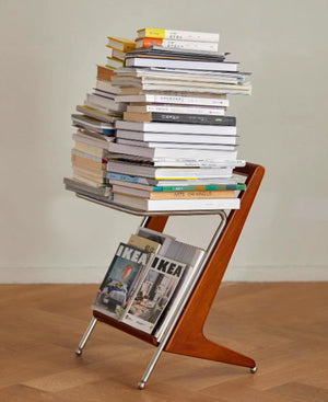 Yū Tokyo Japanese Style Solid Wood Handle Metal Frame Side Table