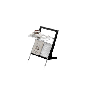 Yū Tokyo Japanese Style Solid Wood Handle Metal Frame Side Table