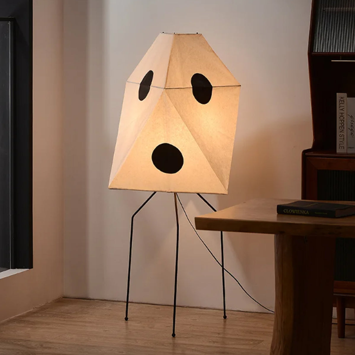 Yū Tokyo Japanese Wabi-Sabi Rice Paper Dot Pattern Floor Lamp