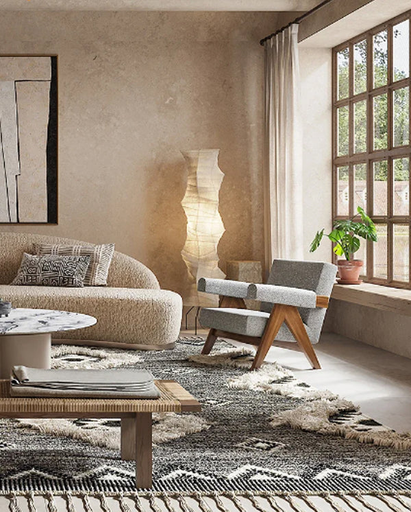 Yū Tokyo Japanese Wabi-Sabi Rice Paper Irregualar Floor Lamp