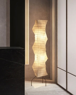 Yū Tokyo Japanese Wabi-Sabi Rice Paper Irregualar Floor Lamp