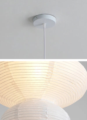 Yū Tokyo Japanese Wabi-Sabi Embossed Rice Paper Pendant Ceiling Lamp