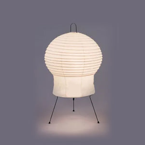 Japanische Wabi-Sabi-Stehlampe aus Reispapier mit rundem Rock