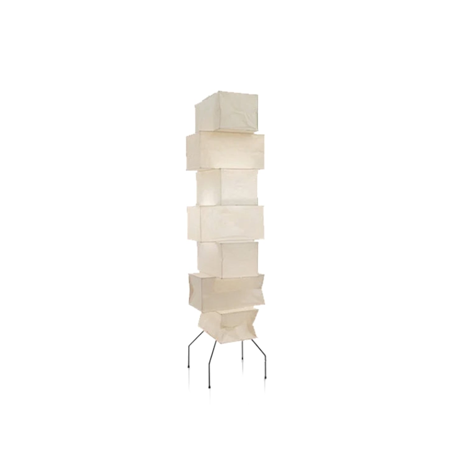 Japanese Wabi-Sabi Style Rice Paper Cube Floor Lamp
