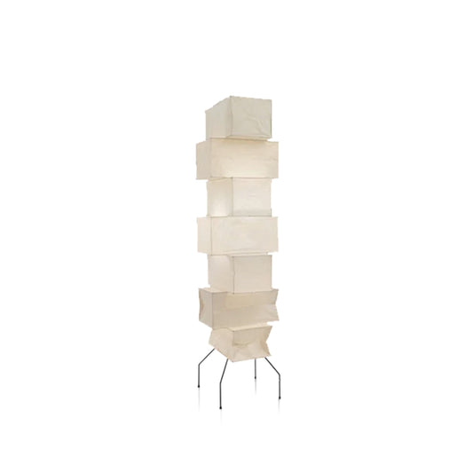 Japanese Wabi-Sabi Style Rice Paper Cube Floor Lamp