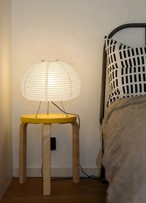 Lampe dôme en papier de riz de style japonais Wabi-Sabi