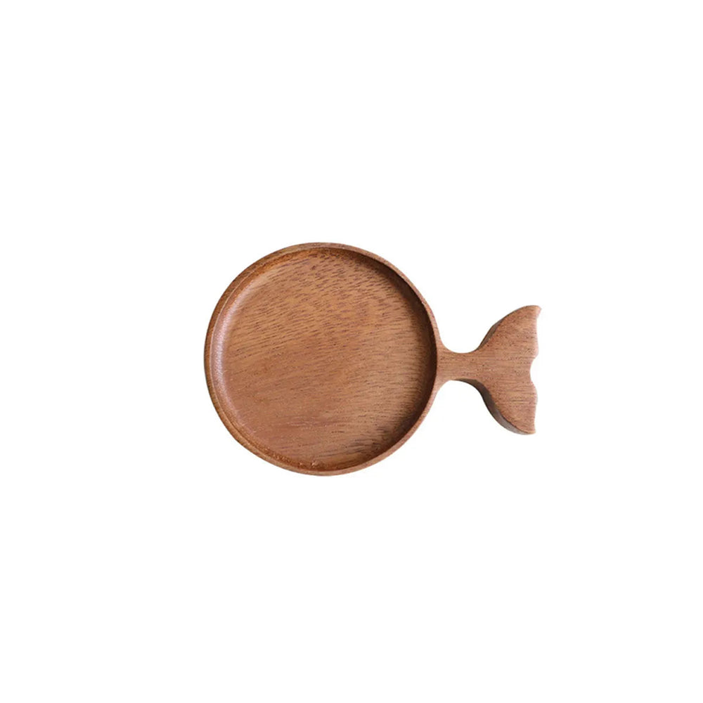 Japanese Wooden Fish Condiment Snack Tray Coaster
