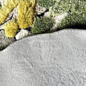 Three-Dimensional Green Moss Large Hand-Crafted Rug