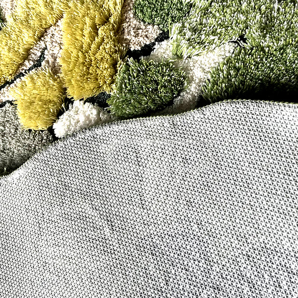 Three-Dimensional Green Moss Large Hand-Crafted Rug