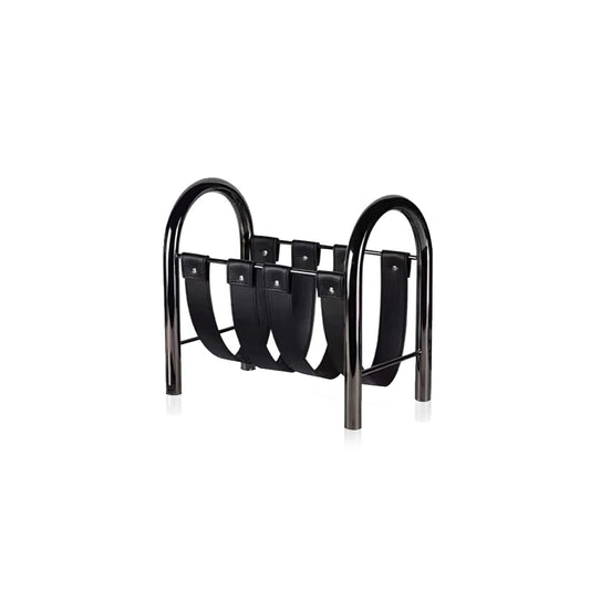 Metal Leather Magazine Stand Rack