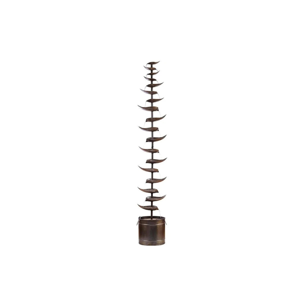 Metal Tiered Leaf Floor Water Fountain