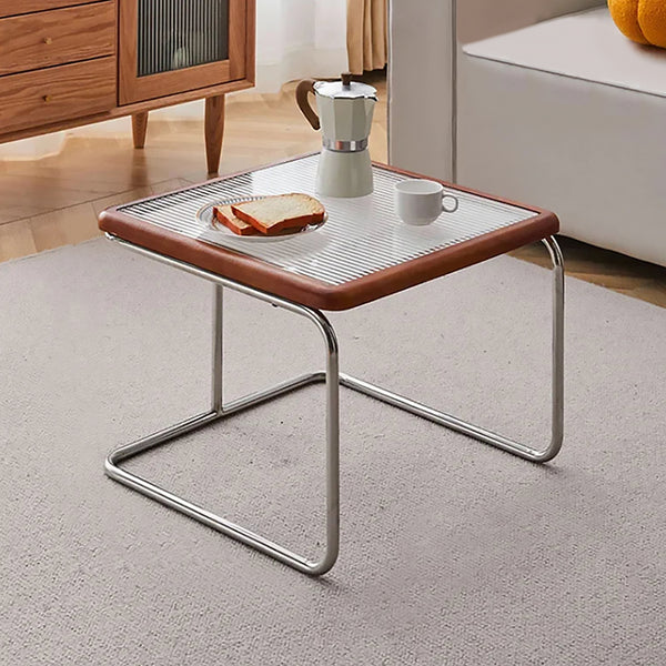 Yū Tokyo Mid-Century Modern Rattan Glass Coffee Table