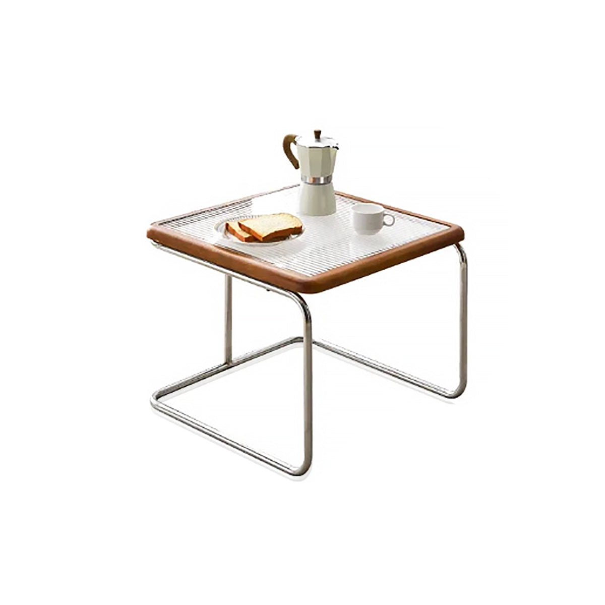 Mid-Century Modern Rattan Glass Coffee Table