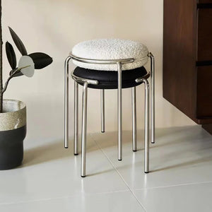 Mingdian Stainless Steel Frame Round Stool