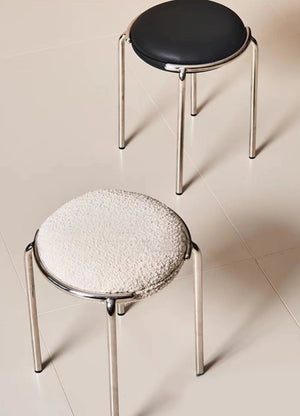Mingdian Stainless Steel Frame Round Stool