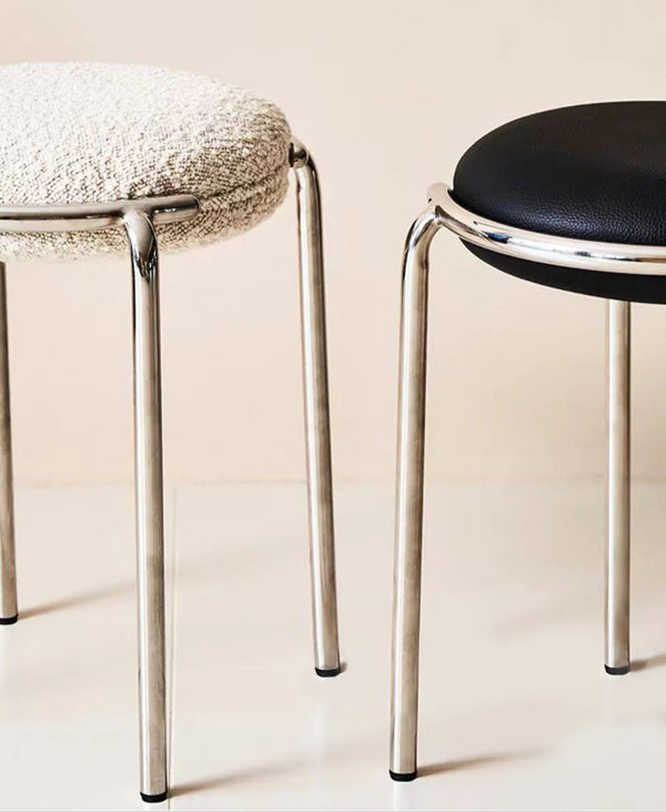 Mingdian Stainless Steel Frame Round Stool