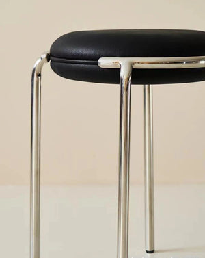 Mingdian Stainless Steel Frame Round Stool