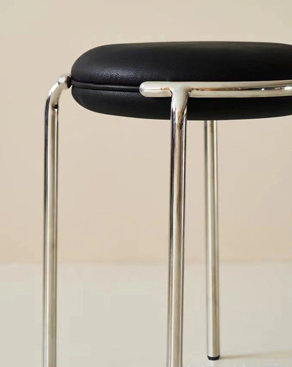 Mingdian Stainless Steel Frame Round Stool