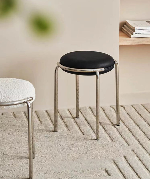 Mingdian Stainless Steel Frame Round Stool