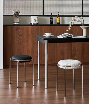Mingdian Stainless Steel Frame Round Stool