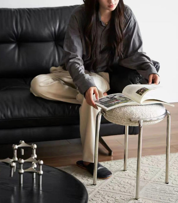 Mingdian Stainless Steel Frame Round Stool