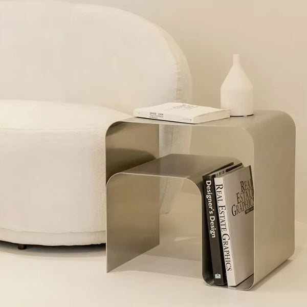 Minimalist Bent Stainless Steel Side Table [Exclusive]