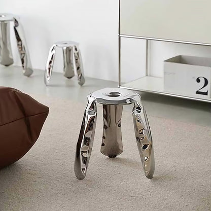 Minimalist Crumpled Design Stainless Steel Stool