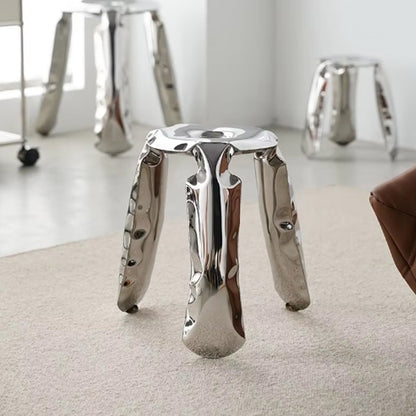 Minimalist Crumpled Design Stainless Steel Stool