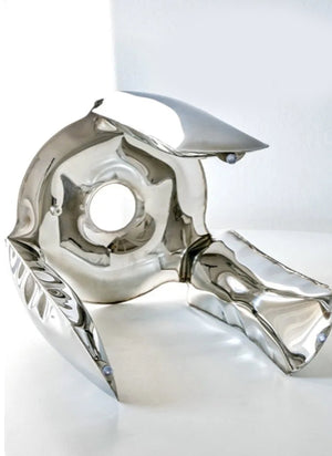 Minimalist Crumpled Design Stainless Steel Stool