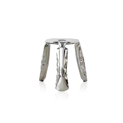 Minimalist Crumpled Design Stainless Steel Stool