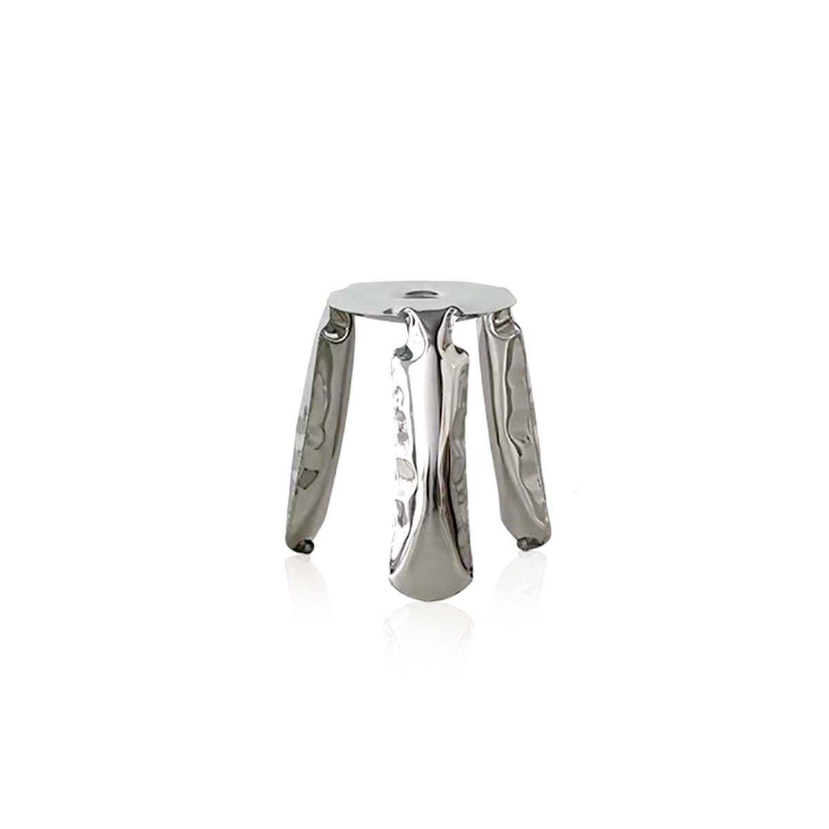 Minimalist Crumpled Design Stainless Steel Stool