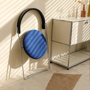 Minimalist Low-Profile Chrome Frame Foldable Chair