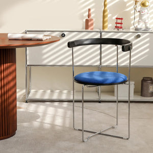 Minimalist Low-Profile Chrome Frame Foldable Chair