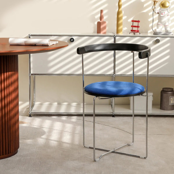 Minimalist Low-Profile Chrome Frame Foldable Chair