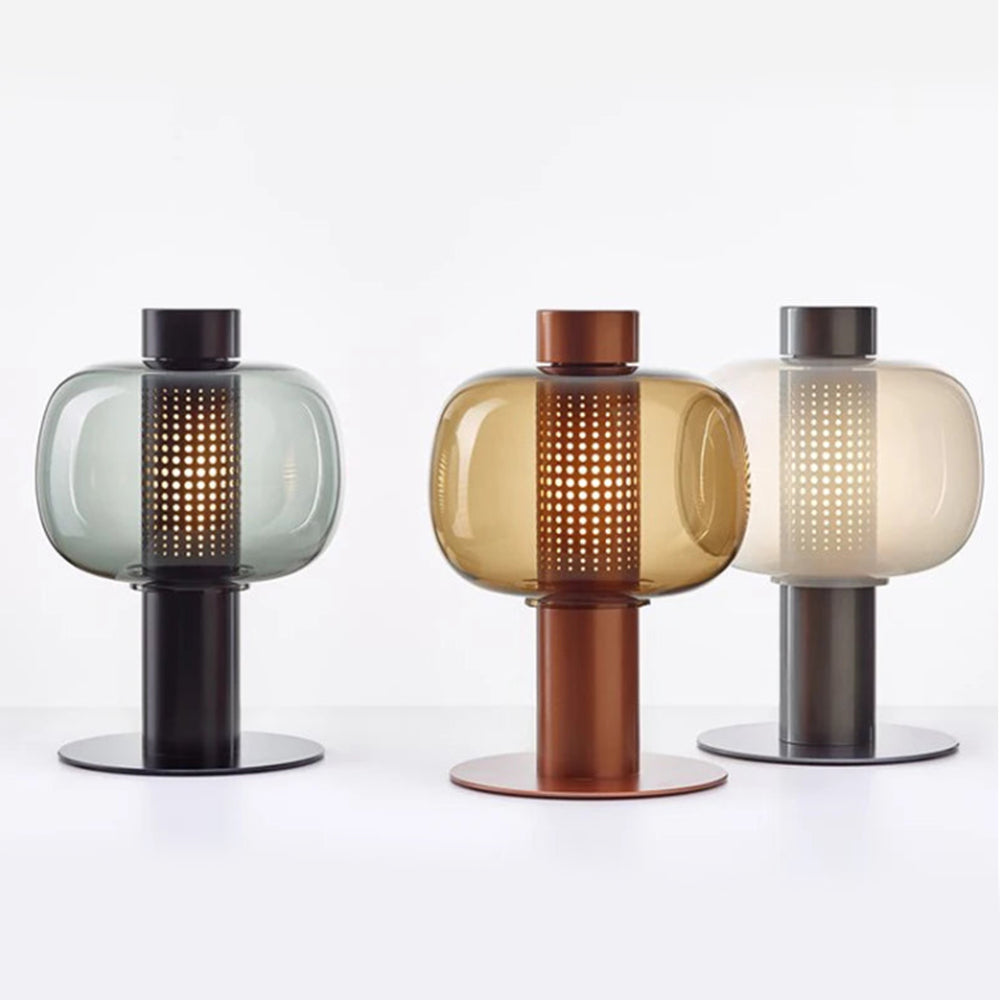 Lampe de table en verre à motif de pois de style hôtelier de luxe au design moderne